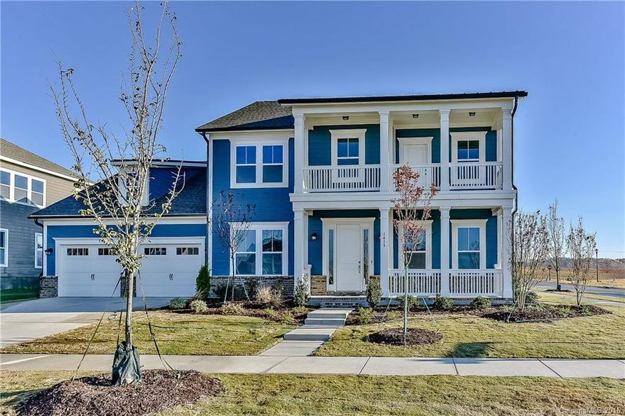 The coastal-style Hopewell offers a majestic exterior w/ double porches As you enter this 4 bed/ 3.5 bath home you'll be greeted by a spacious foyer, formal dining room & study. From the gathering room, you'll gaze upon the sun soaked Carolina Room with a plethora of natural light! An oversized private suite on the 1st floor is tucked away from the gourmet kitchen, featuring high end cabinetry, carrera quartz tops & ceramic back-splash. Spacious laundry rm w/ premium cabinets, Blinds throughout.