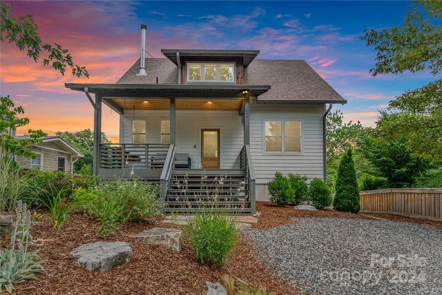 Very special East-West Avl NC Green Built & Energy Star home built by JAG Construction in 2020. close to Haywood Rd goodies, the Greenway & Downtown. This beautiful, spacious and bright home includes exceptional outdoor living. Back deck, hot tub, custom hardscaping w/fire pit and flat fenced backyard. Inside find a chef's kitchen, bright LR w/ wood-burning stove. Main-level primary bedroom features a gorgeous ensuite bath and large walk-in closet. The second level includes two bedrooms, one full bathroom & an office nook. Lower level is ideal for guests, multi-generational living or remote work and includes a bonus room, a spacious bedroom, full bathroom & extra storage. Rare find in the heart of the East-West.