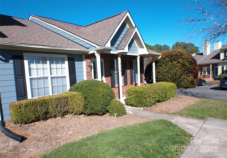 Desirable garden villa in Arbourgate Meadows at Raintree! 2 Bedroom, 2 Bathroom - New paint, updated flooring, ceiling fans, spacious living room with fireplace.  Large kitchen has breakfast bar & dining room with bay window. Private enclosed patio has storage room. Master suite w/ WIC, vaulted ceiling & full bath featuring recently installed walk in shower. Washer & Dryer are included. Two assigned parking spaces are just a few feet away. Quiet community has pool & guest parking. Convenient to I-485, Shopping, Restaurants, etc. Home is vacant and move in ready.