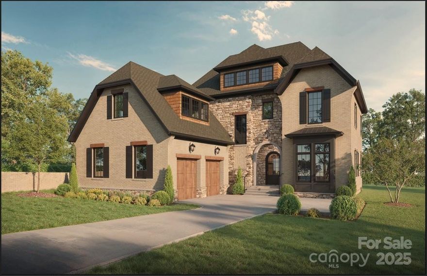 Discover 1007 Dacavin Drive—meticulously crafted new construction where timeless architecture meets exceptional interior detail in the heart of South Charlotte’s coveted Chambery neighborhood. Currently under construction with anticipated completion in January 2026, this 6-bedroom, 5.5-bath home offers over 4,300 square feet of refined living space. A custom iron and glass arched front door makes a bold first impression, setting the tone for the elevated finishes that unfold throughout.  Bathed in abundant natural light, the open-concept layout showcases hand-crafted tilework, a quartz kitchen backsplash, custom cabinetry, and designer lighting that bring warmth and sophistication to every corner. A glass and white oak pocket door leads to the scullery just off the kitchen, providing both form and function, while the stone veneer fireplace creates a dramatic focal point in the living room.  The main level includes a dedicated office and beautifully designed living and dining areas that flow seamlessly—perfect for both quiet mornings and lively entertaining. Upstairs, the luxurious primary suite offers a spa-inspired ensuite bath, alongside generously sized secondary bedrooms.  Step outside to the screened-in covered outdoor living area, where a built-in brick outdoor kitchen awaits—complete with a gas grill and outdoor refrigerator. Whether hosting guests or unwinding in solitude, this space delivers year-round comfort and style.  Situated minutes from Charlotte’s premier dining, shopping, and cultural destinations, this is a rare opportunity for elevated living in one of the city’s most desirable communities.  Showings by appointment only. Contact the listing agent(owner) for a private tour and updates on construction progress.