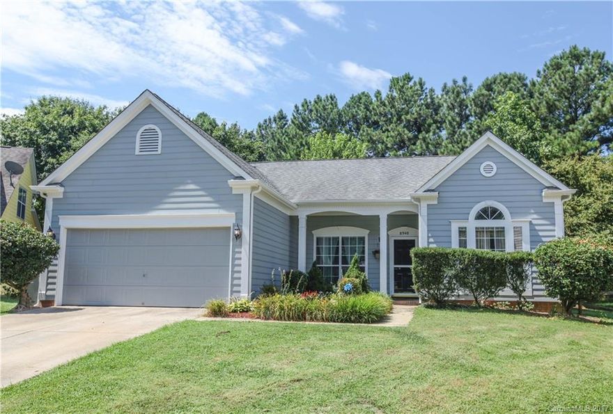 One level living at its finest!  Updated with fresh interior & exterior paint, updated roof, HVAC and ductwork, water heater, wide plank laminate wood floors, carpet, toilets, light fixtures and plumbing fixtures.  This home offers so much space and it is conveniently situated near grocery, gas, shopping and major roads, I-77 and I-485.  Community amenities are outstanding, neighborhood swim team.  Not far from Latta Plantation Nature Preserve and easy drive to Airport and US Whitewater Center.