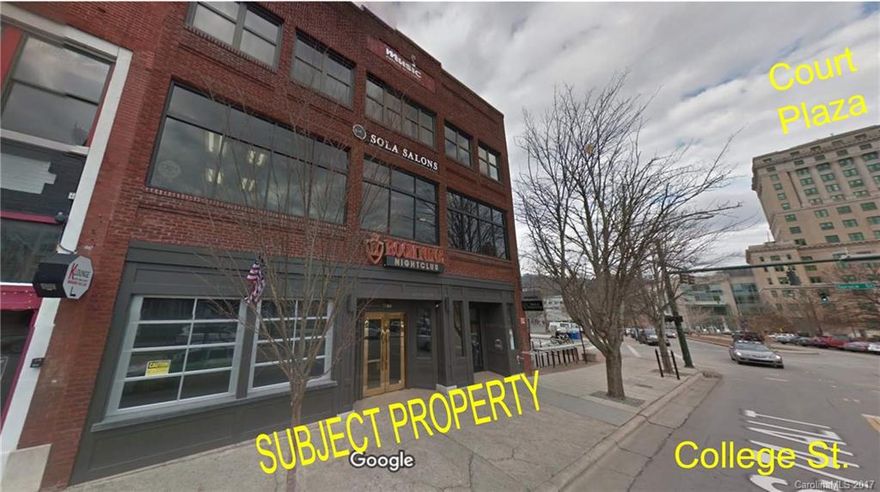 INVESTMENT OPPORTUNITY IN DOWNTOWN ASHEVILLE!  
4-floor building with elevator access.  Located across the street from the City of Asheville Park Plaza. 
Tenants include:  Room Nine, Siren Studio, Sola Salon Studios, Nebula Beauty Lab, etc...