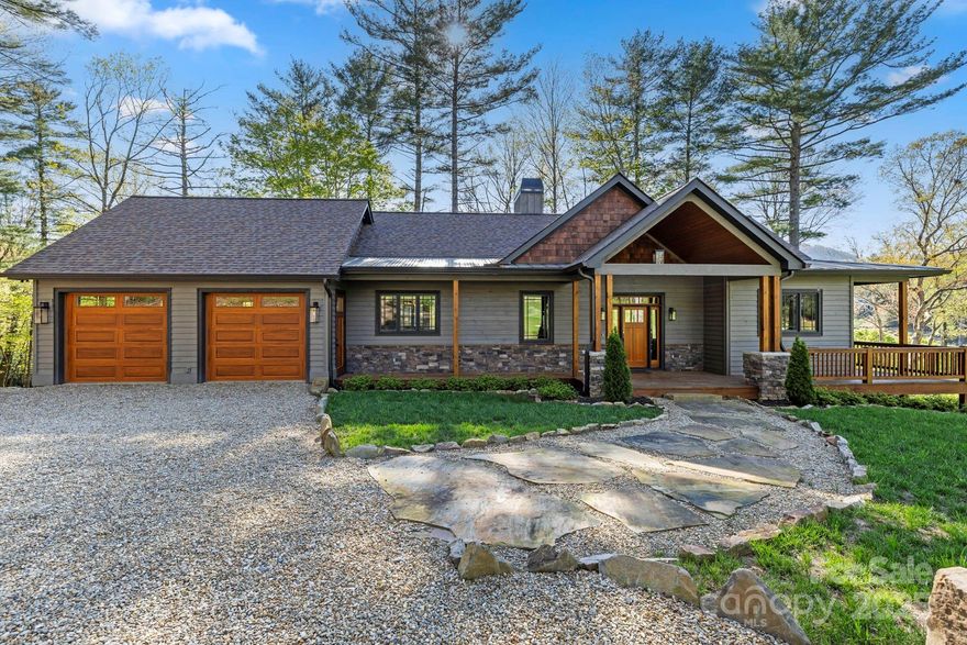 Located in the prestigious Lake Toxaway Estates, this stunning 3 bedroom, 4.5 bath home offers refined mountain living with sweeping views and a prime golf course location. Built in 2021/22 on 1.2 beautifully landscaped acres, the home enjoys unobstructed views of Lake Toxaway Country Club's 18th green and 10th tee box. Step inside to soaring cathedral ceilings, shiplap accents, and abundant natural light. An inviting open concept main level features a spacious kitchen with a large center island with seating area, dining area, cozy family room with gas fireplace, and primary on main. Adjacent is an expansive screened-in porch with mounted outdoor heaters, a seating area with a gas fireplace, and a dining and grilling area.Downstairs affords a second family room, large screened-in porch, two bedrooms, each with ensuite bath, and a versatile office/bunkroom with private bath. Walking distance from Lake Toxaway Marina, Greystone Inn, and Lake Toxaway Country Club .Could be sold furnished.