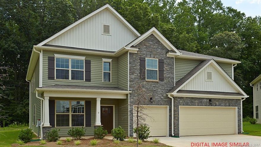 Incredible, Large CORNER Homesite backing to the woods! This GRANT Plan has a guest Bedroom and full Bath on the 1st floor. SPACIOUS 5 Bedroom 4 Bath home, plus a Rec Room. LOVELY Stone front & HardiePlank siding, welcoming OPEN floor plan w/large family room w/gas fireplace, Hardwoods, Formals. Kitchen island, Granite counters throughout. Trey ceiling in MBR w/sitting room, His & Hers closets, Garden Tub & ceramic Tile shower, plus a 3-Car Garage! REPRESENTATIVE PHOTOS from other communities.