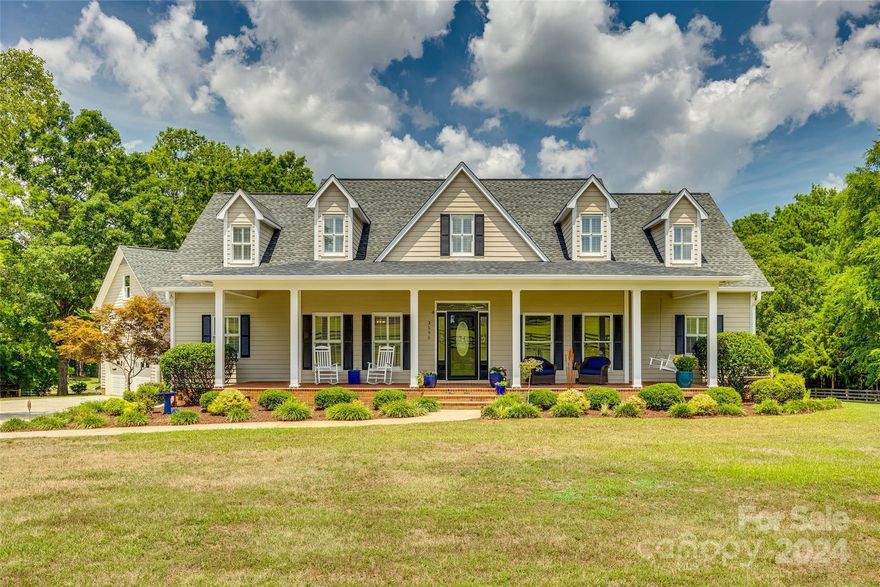 This amazing 20+AC equestrian property has it all: main house, guest house, 2 car garage, 4 stall barn w/ tack room, fenced 8AC pasture, round pen, shared pond, covered Trex dock, 2 car carport w/ workshop & storage, wooded trails & more! Enter this horse haven through a new electric gate, down the circle driveway. The main house is the picture of rustic elegance w/ rocking chair front porch, beautiful hardwoods, spacious kitchen w/ ample storage, laundry room, cozy living room w/ wood-lined cathedral ceilings, new sun tunnels & stone accented fireplace, 3 BR's including the primary w/ large ensuite. On the 2nd floor you'll find 2 more bedrooms, 1 full bath, & flex room. Moving outside, the screened-in back porch overlooks a paved, covered patio connecting the 2 car garage & guest house. The 2-story guest house features a living room, dining area, kitchen, 2 BR's with ensuites, walk-in closets, & a loft w/ skylights. Walk outside to a covered Trex deck overlooking the beautiful pond.