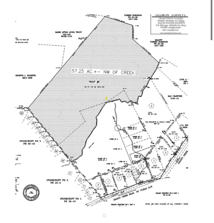 57+/- Acres of wooded land for sale. Catawba County GIS say the parcel currently has 82.55 Acres; however, only 57 +/- acres will be sold.