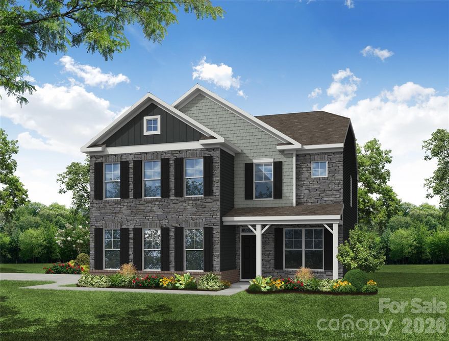 Beautiful new construction close to the Catawba River! This 3-story Drexel plan offers five bedrooms, 3.5 baths, a sideload garage, a rear covered deck, and more than 3,000 square feet of living space. The main floor includes a formal dining room, an office with French doors, a mud room with a built-in drop zone, family room with Cosmo gas fireplace & shiplap accent wall, breakfast area, and a designer kitchen. The kitchen features white cabinetry, upgraded quartz counters, a tile backsplash, a stainless range hood, and stainless appliances, including a gas cooktop and wall oven. Move to the second floor that has three secondary bedrooms, a full bath, loft, laundry, and the primary suite with a tiled, luxury shower. Another great living space is on the third floor with a bedroom, full bath, and bonus room. All bathrooms feature white cabinets and quartz counters. Other extras include Enhanced Vinyl Plank flooring and stairs with composite treads and metal balusters. Visit today and find out more!