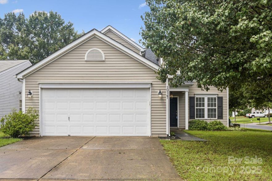 Sensational value in popular Planters Walk. Desirable corner lot. Primary on Main! Vaulted Great Room with  dormer windows. Marble surround gas log fireplace with built-in TV niche. Huge Primary suite with double walk-in closets. Primary bath with separate shower & garden tub. Beautiful cherry cabinets in kitchen. Loft/Rec. room on the second floor and large secondary bedrooms. Convenient to Steele Creek shopping! This is a must see! Seller maintained the home very well , newer key items include Roof in 2020, HVAC and furnace 2016.  Each system gets services every year.