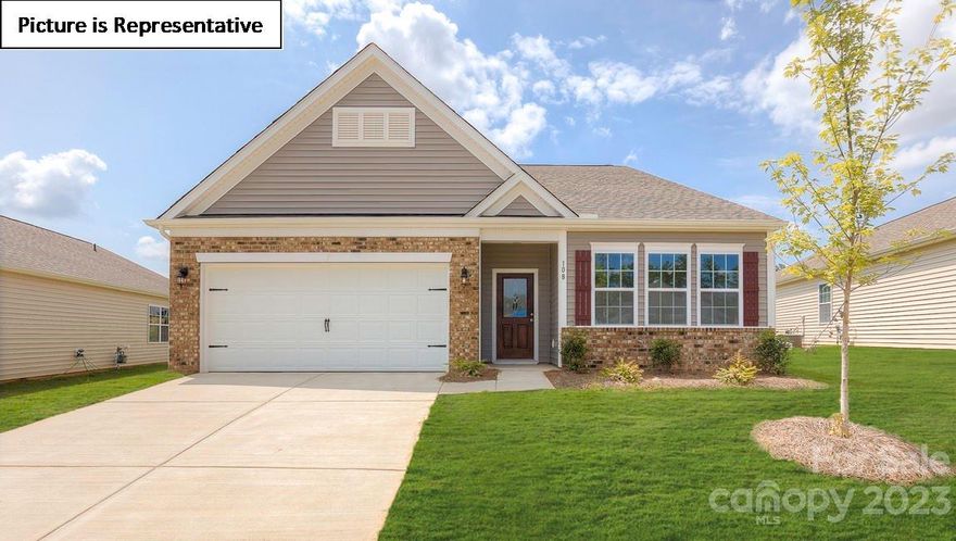 Brand new community in the beautiful town of Locust.  Crossroads is located off of Albemarle Road, only 30 minutes from Charlotte.  This home is an incredible value with all the benefits of new construction and a 10 yr. Home Warranty! Home is Connected package includes programmable thermostat, Z-Wave door lock and wireless switch, touchscreen control device, automation platform, video doorbell, and Amazon Echo Show and Echo Dot.  The Aria ranch plan offers spacious living on one level. This open floor plan concept has a split bedroom layout, plenty of additional storage space, and a built-in covered porch in the back yard. This home is great for entertaining! See onsite agent for details.