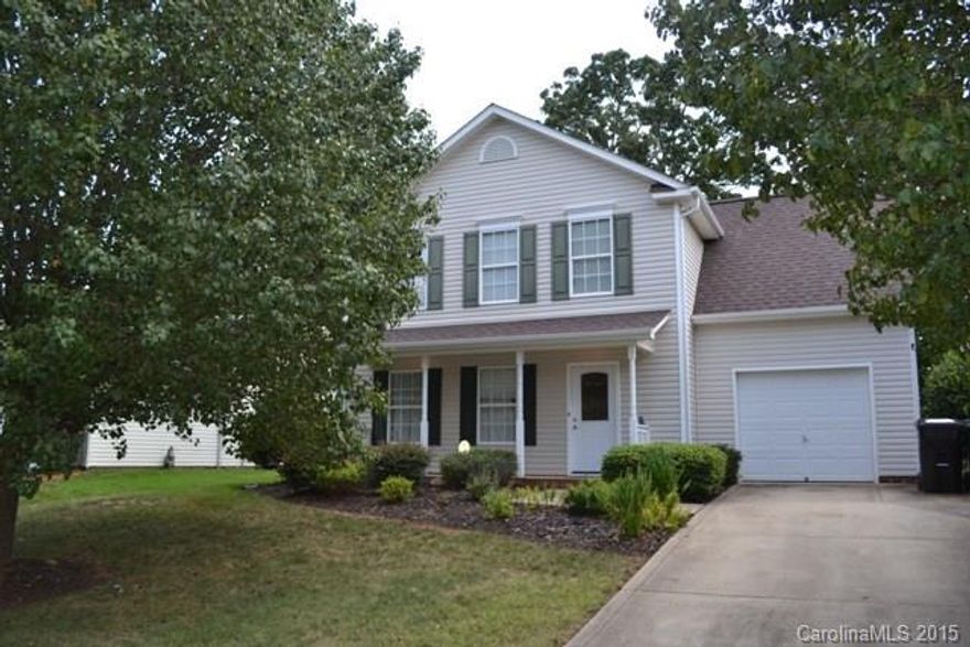 Great home with single garage, front porch and a patio.  Spacious kitchen and eating area, great room with fireplace/gas logs.  All bedrooms are located upstairs.  Ceramic tile flooring in all baths, kitchen, eating area and laundry room!  Convenient to I-77, shopping and restaurants.  Hurry - this one will not last long.