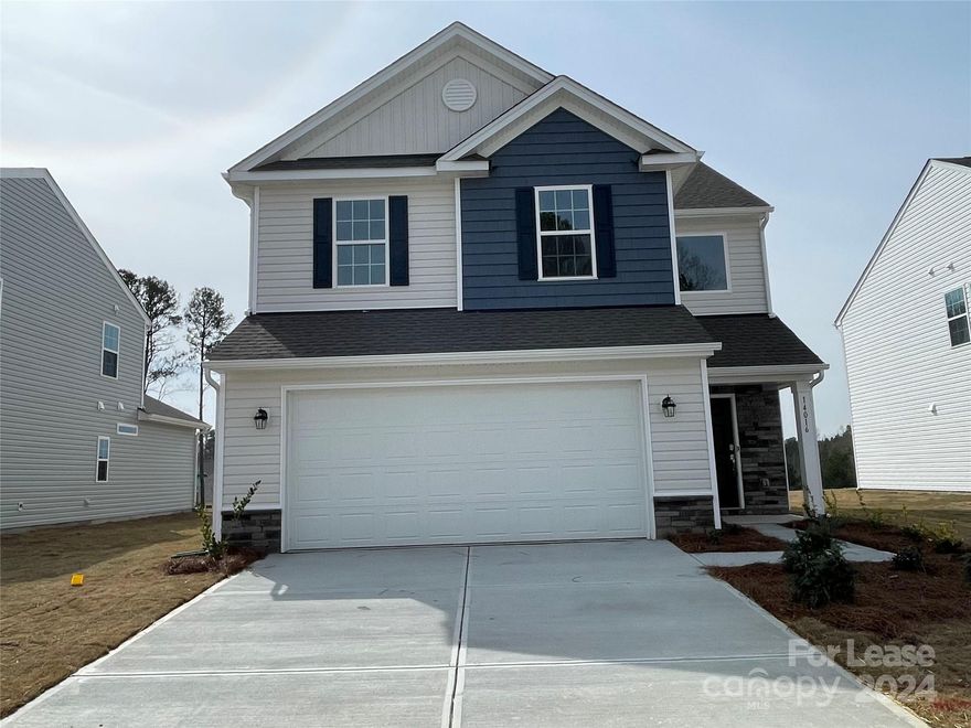 Welcome home to Nealy brand-new house in Brightwater community located on Grand Palisades Parkway. Open floorplan and full of natural light throughout! Downstairs features Luxury vinyl plank floor, spacious family room with fireplace, breakfast area and kitchen with gorgeous quartz countertops and gas range, dishwasher and microwave; Upstairs offers a sizable loft, primary bedroom with beautiful master bathroom and three additional bedrooms. FENCED back yard with open space overlooking the stretch of community. Connected home features incudes: ring doorbell, EERO, smart water shutoff valve and programmable thermostats. The Palisades area is a prestigious and highly coveted neighborhood in southwest Charlotte. Adjacent to Lake Wylie; Nearby recreational activities include McDowell Nature Preserve, River Hills Country Club, Daniel Stowe Botanical Garden and Carowinds. You will find everything you need with shopping, entertainment and restaurants at Rivergate shopping center.