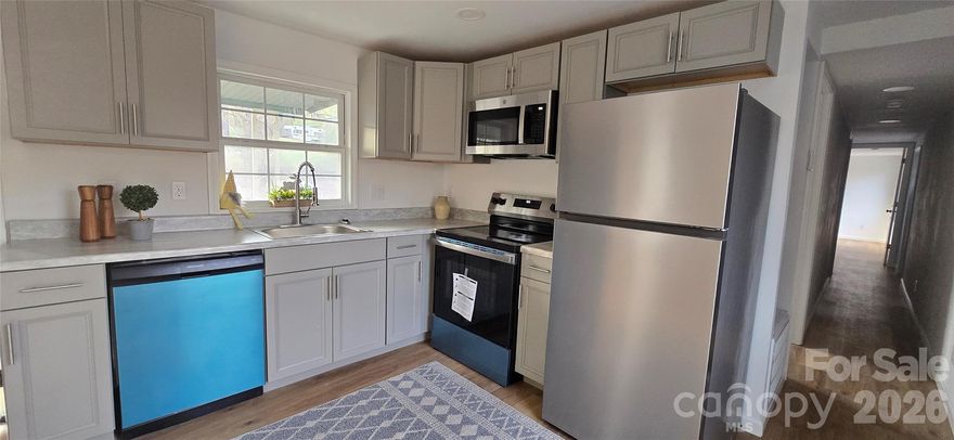 Updated singlewide manufactured home on over an acre. Private, wooded setting. Includes new appliances and new flooring and fresh paint. 2 bedrooms, 2 bathrooms. Agent is owner.