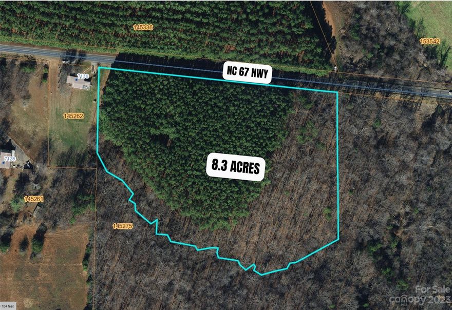 Don't miss out on your chance to obtain a beautiful piece of land that has only been used to sell timber in the past. Here's your chance to build your dream home, split it up to create a family compound, or buy as an investment and subdivide! Per Yadkin County Planning and Zoning, this parcel can be subdivided into a max of 3 lots with 30,000 sf lot size minimum. Zoned Rural Agricultural and has approximately 700 ft in highway road frontage on NC 67 Hwy. There are plans to widen from I-77 to Booneville and this parcel is within limits according to NCDOT with a timeline of year 2028. There may be a small portion required for purchase of ROW in the future.
