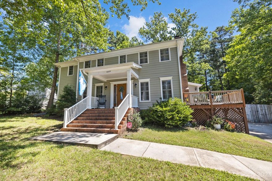 Fantastic Mint Hill Location. Open Floor Plan with a great flow. Large Updated Kitchen with Stainless Appliances, Gas Cook Top, Granite Counter Tops and Custom Backsplash, Family Room with Wood Burning Fireplace and Room for Lots of Family. Dining Area Combined with Breakfast Area has room for endless possibilities. Bonus/Play/Office Room on the main level with a Private Full Bath. There is a separate half bath for guest. Large Laundry Room on the main level. Primary Bedroom upstairs with a huge bathroom has dual vanities lots of countertop, separate Tub/Walkin Shower and plenty of space in the walkin closet with builtins. Two additional bedrooms upstairs. Rocking Chair Front Porch, Nice Deck to the side, and a Patio out back overlooking a private fenced back yard.