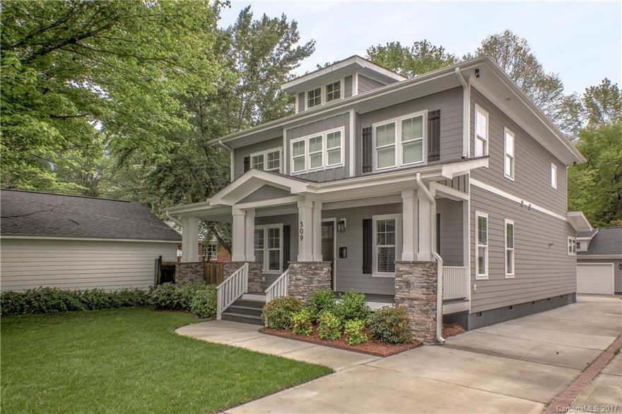 Beautiful like-new Craftsman style home in Providence Park just steps away from lively Cotswold restaurants, shops-even food truck Fridays. This is the home you've been waiting for with all the latest features & finishes-open floor plan, gorgeous marble kitchen island, 10' ceilings on main, detailed moldings- judges paneling, elegant master suite with spa-like marble bath, butlers pantry/bar, tons of light, surround sound, covered porches for entertaining. 1st floor-living room/office/4th bdrm.