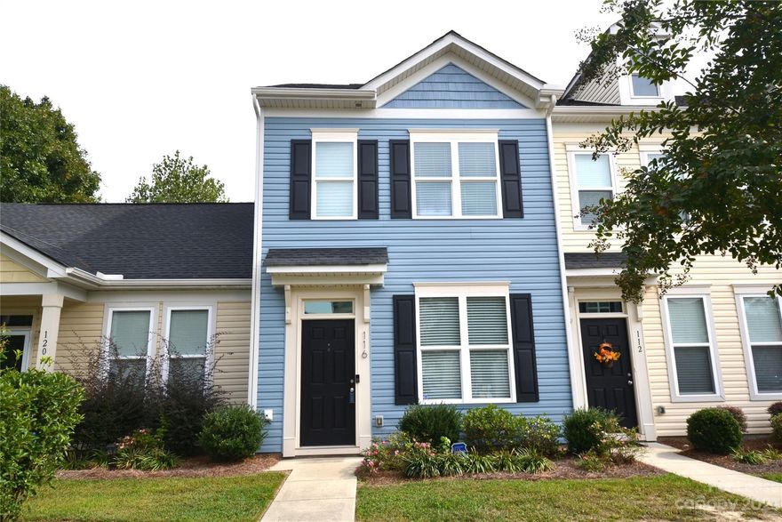 Great townhome located in a great area in the Mountain Island Village. Freshly painted, new LVP flooring on the main level and new carpet on the upper level. The townhouse features an open floor plan with laminate wood floor on the main level of the house. Enter the townhouse in the large living room that opens to the dining room area. The open kitchen has a center island, stainless steel appliances, subway tile backsplash and lots of cabinet and counter space. A half bathroom, pantry and coat closet finish off the main level. The dual master bedrooms upstairs both have carpet, large closets and private full bathrooms. The laundry is conveniently located on the second floor between the two bedrooms and the washer and dryer are included as a convenience only. Relax or entertain on the private enclosed maintenance free back patio area.