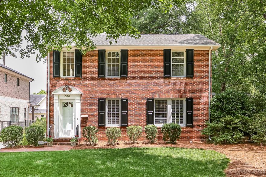 Fabulous, updated traditional Myers Park home on coveted Ridgewood Avenue.  This home exudes the charm and character of older Myers Park homes, but with updates for easy living and entertaining. Neutral colors, hardwood floors throughout, detailed moldings and arched doorways. Some of the features that make it so special include the kitchen w gas range/stainless appliances open to spacious family room, downstairs bedroom and full bath perfect for guests/in laws, a spacious upstairs owners suite (2004) with two walk in closets.  Owners bath features gorgeous limestone and marble countertops, jacuzzi tub, dual vanities.  Bedroom overlooks the incredible landscaped backyard with irrigation. Three additional bedrooms upstairs and another full bath. The screened porch overlooking this deep lot and spacious backyard is perfect for easy outdoor entertaining. Covered side porch AND side patio makes it impossible not to enjoy this beautiful home. STEPS from greenway, walk to shopping/dining.