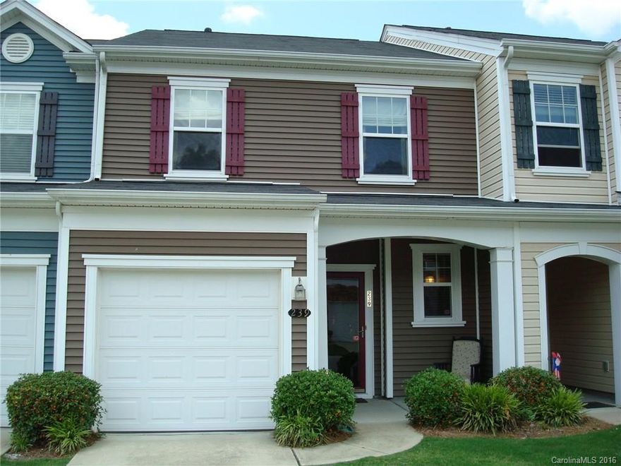 A must see! this  well maintained townhome with open floor plan is in a desirable location. Close to shopping, restaurants and easy access to !-77. Also easy access to Charlotte, Fort Mill and Lake Wylie. There is a neighborhood club house, pool and walking trails.