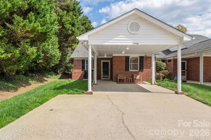 Welcome to Twin Oaks! This vibrant 55+ community offers community sidewalk paths, mature landscaping, community pool and club house! This updated end unit townhome invites you in with attached covered parking, open floor plan, and loads of natural light. Your updated kitchen includes new cabinets, countertops and sink (2025), pantry, and eat-in bar. ALL appliances convey including washer, dryer, and refrigerator! This home features LVP throughout, a walk-in closet in the primary, ample storage, and newer HVAC (2024 furnace and 2023 condenser). The HOA includes lawn and grounds maintenance, water, sewer, and exterior home insurance, making this home a low-maintenance option for those looking for a simpler lifestyle. When you're ready to enjoy the Cornelius offerings, enjoy shops, retail, dining, arts and so much more just moments away.