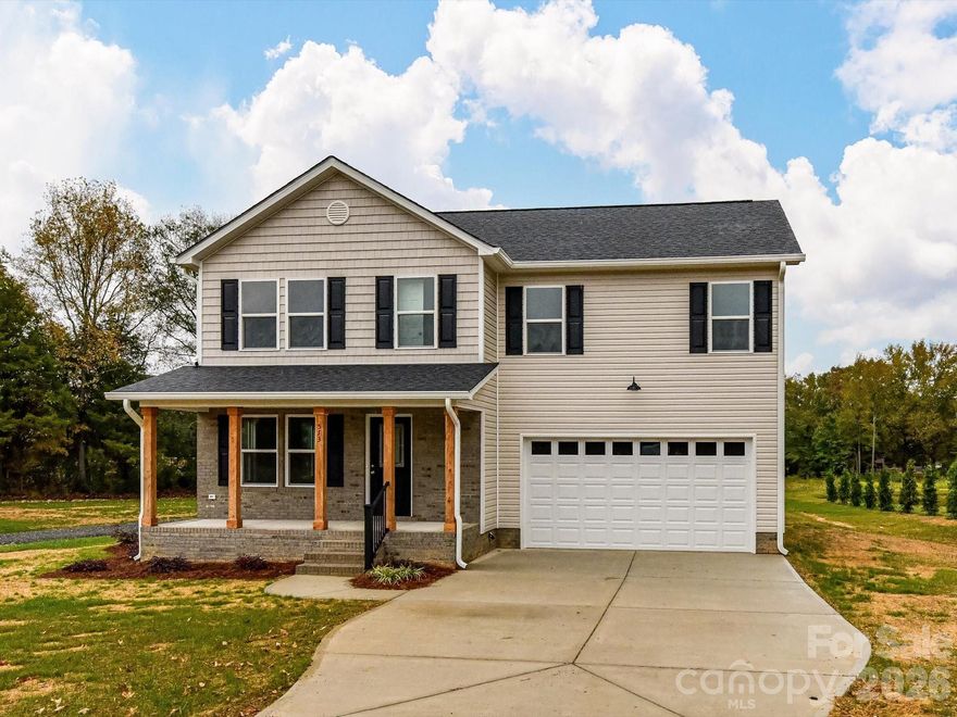 Looking for a brand new home with NO HOA and builder $10,000 buyer incentive for closing costs? This is your new home! Custom quality built new construction!  No detail left undone with this meticulous custom builder.  Beautiful cedar posts surround covered front porch and black hand rail.  Luxury vinyl plank throughout downstairs of home. Open floor plan.  Large kitchen with Custom cabinets, stainless appliances and quartz countertops.  Large laundry room with custom cabinet pantry area.  Huge Primary suite with large walkin closet. Primary bathroom includes dual vanity sinks, tub and separate shower.  3 additional bedrooms upstairs and full bathroom.  Builder went the extra mile with encapsulation and humidifier in crawl space for a true clean air home! Large 2 car garage with insulated door with windows for natural light.  Concrete drive and large deck out back for all your evening cookouts. Vinyl siding and brick exterior.  You will not be disappointed in this home, pristine and ready for you!  2 miles off 24/27 and minutes to charming downtown of Oakboro with restaurants and shopping.  Call for more details.  Home next door, exact plan and finishes and acreage sold and appraised for $415,000