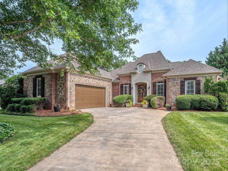 Welcome to your new home! Beautiful ranch home with four bedrooms and 3 full baths is move-in ready. Open floorplan makes entertaining easy and outdoor space is just an extension of the flow. Wood floors through main living area, updated kitchen, baths and lighting add immediate character and sets this home apart from others. Kitchen boasts quartz, gas cooktop and wall oven along with ample cabinets and counter space. HVAC (7/23) and tankless water heater. Cedar mantle & accent wall in Bedroom #4 and coffered ceiling in dining area are additional features you shouldn't miss. Level fenced yard is enjoyed from covered rear porch or stone patio. Community pool, playground, tennis & basketball are located off Regent Parkway. Easy access to 77, 485, a grocery and a few dining options at entry of community.  Access through rear of community to Pineville/Ballantyne. This community is ideal location accessibility and convenience.