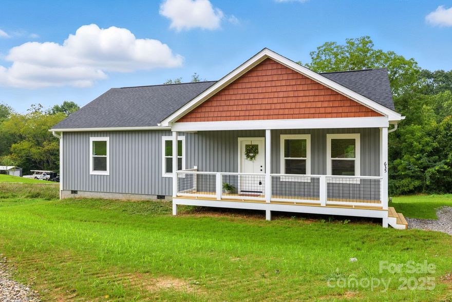 A nice, new Haywood County new construction home! Located in the Beaverdam community just outside of Canton, this 3 bedroom, 2 bath home is complete & move-in ready! This home offers privacy & convenience. A covered front porch for relaxing and spacious back deck - great for grilling out & entertaining, opens to the backyard and treeline for privacy. Step inside to the open floorplan w/vaulted ceilings, and 9' ceilings throughout the rest of the house. Gas log fireplace in living room and kitchen w/ lots of granite counters & cabinet space. Features a true laundry room off the hallway. Primary bedroom has en-suite with custom tile shower. Second full bath serves the remaining two bedrooms. This home is on city water with septic system. Very convenient to I-40 and an easy commute to Asheville or Waynesville. Tennessee is a short interstate drive. Schedule your private showing today. Tax value TBD. See the property video here: https://listings.wncrealestatephotography.com/videos/0198f1da-7c4f-71d1-ab2a-12e34000c48a