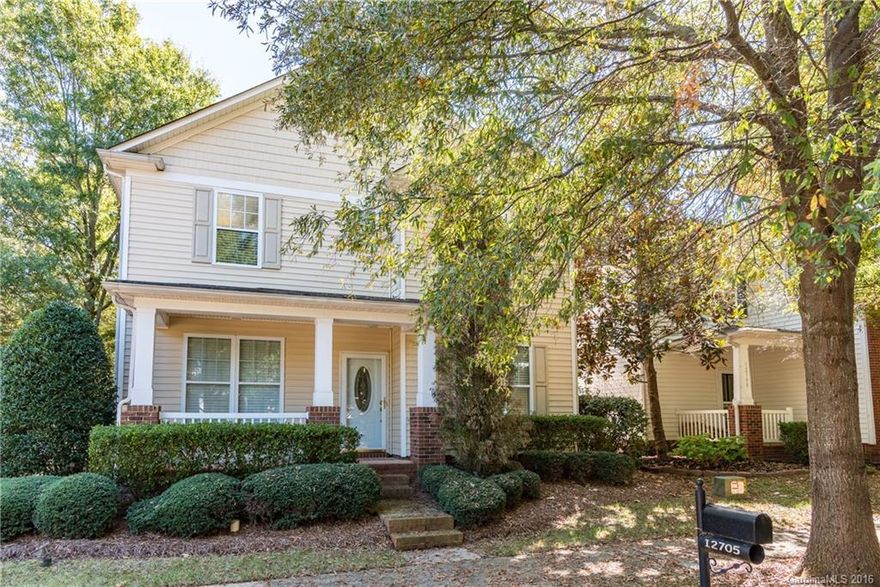 Fantastic LOCATION! Beautiful and cozy formal model home now available in the heart of Huntersville. From the moment you arrive on the charming front porch you will be impressed. Beautifully decorated with neutral colors throughout. Open floorpan with spacious great room with fireplace. This is a great home for entertaining. Private fenced backyard surrounded by mature trees. Conveniently located near shopping, restaurants and I77.