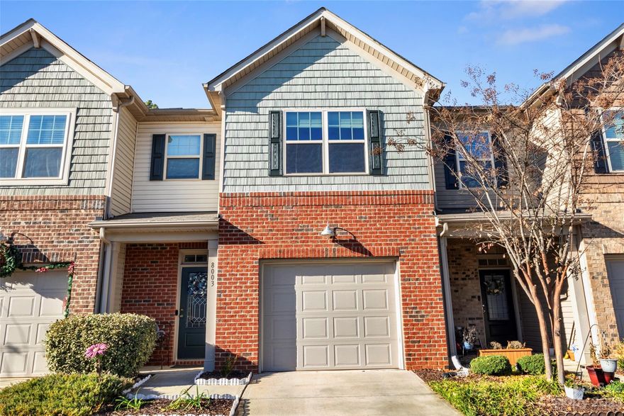 Beautifully presented 2 bedroom, 2-story, open floorplan townhouse with 2 Primary Suites. As you enter the home you are greeted with quality and style, which continue outside as the rear, fenced-in yard backs onto a private, peaceful wooded and grassy area. Enjoy day to day living and entertaining in the wonderful kitchen, with gas range, which then opens up to the spacious living room with gas fireplace. Upstairs is a fresh and spacious primary suite plus a second primary suite, both with light-reducing blinds. The laundry room is conveniently located between the 2 primary suites. Relax on the covered patio in the private back yard with lawn care provided. This home has it all, including 2 nest thermostats, nest doorbell and a single nest camera. Get ready to enjoy this incredible location within walking distance to shopping and restaurants, and just a short drive to Ballantyne, Fort Mill, and beyond. Welcome home to a low-maintenance lifestyle, that is close to everything you need.