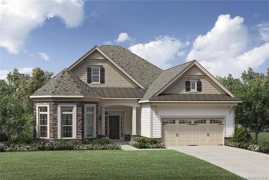 Listed price reflects base price of home, home site premium and structural upgrades. Our most popular home design with all the included features you expect. Beautiful covered porch off the dining area and kitchen provides privacy and treed view. Large first floor master suite includes walk-in closet with valet table and over-sized shower with bench. Luxurious kitchen with center island opens to family room with 12' tray ceiling - built to entertain. Second floor boasts a bedroom, full bathroom and large loft.