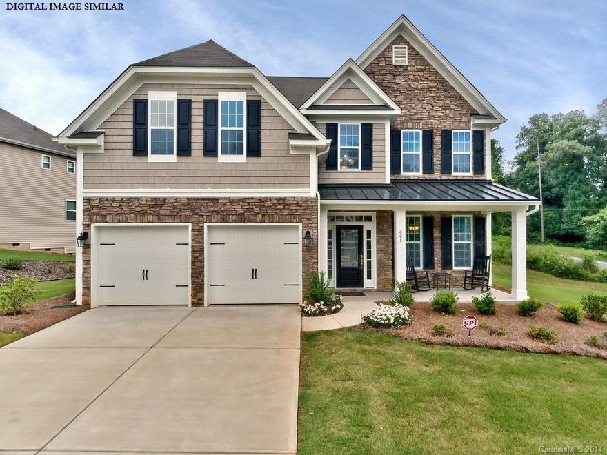 This home called "The Franklin" has all of the best touches beginning with the outside curb appeal: Stone exterior with a beautiful rocking chair front porch. 5 Bedrooms, 4 bathrooms with screen porch. Beautiful hardwoods on the main level, granite countertops in the kitchen and bathrooms, tile floors in all bathrooms and laundry room. Kitchen is open to the family room with fireplace and beautiful natural light streaming in...