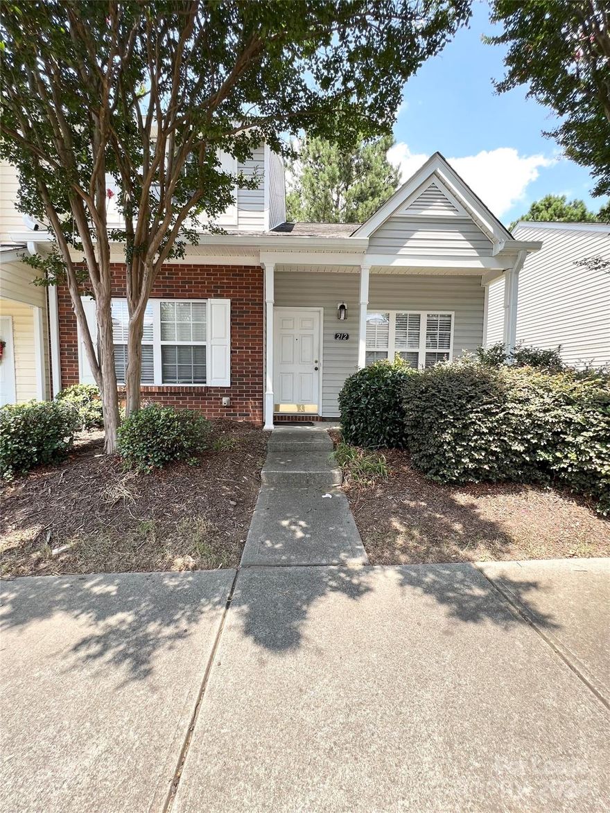 END UNIT!! Beautiful and spacious 2 bd, 2.5 ba townhome is available for rent in Cole Creek subdivision. Main floor features primary bedroom, 1 full bath, kitchen with appliances, living and dining area, laundry room with washer and dryer, powder room and has w/o to backyard. Two open parking spaces in front of unit. Upper floor features one more good sized bedroom , 1 full bath and a huge loft. Easy access to I-77, Hwy 51, and Carolina Place Mall. Close to the charming town of Pineville with great parks, local shops, and restaurants.