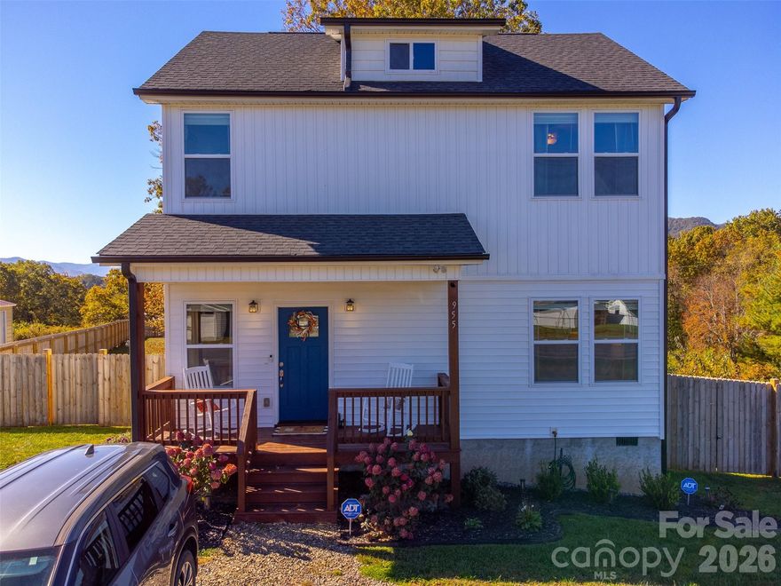 Immaculate and move-in ready, this like-new 3 bedroom, 2.5 bath home blends modern design with mountain charm. The main floor primary bedroom offers comfort and convenience, while the open concept living area features a new electric fireplace and connects seamlessly to a well-appointed kitchen with stylish finishes—perfect for entertaining. Upstairs, a second living area provides flexible space for an office, playroom, or media room. All bedrooms are spacious and filled with natural light, offering plenty of room to unwind. Outside, the fenced-in backyard is ideal for pets, gardening, or gatherings, surrounded by beautiful mountain views. Located just minutes from Canton and Asheville, this home delivers the perfect balance of modern comfort, space, and scenic living.