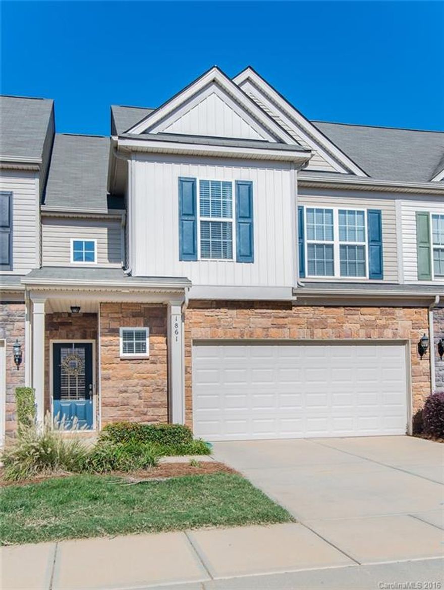 Beautiful move-in ready town home in sought after Park South Station! Gated community. Open floor plan on main level including a sunroom.  Lots of green space off patio - not usually found with a town home.  Large master BR with walk-in closet and tray ceiling. Community features clubhouse, pool and fitness center.  Just  a short drive to South Park and Uptown.