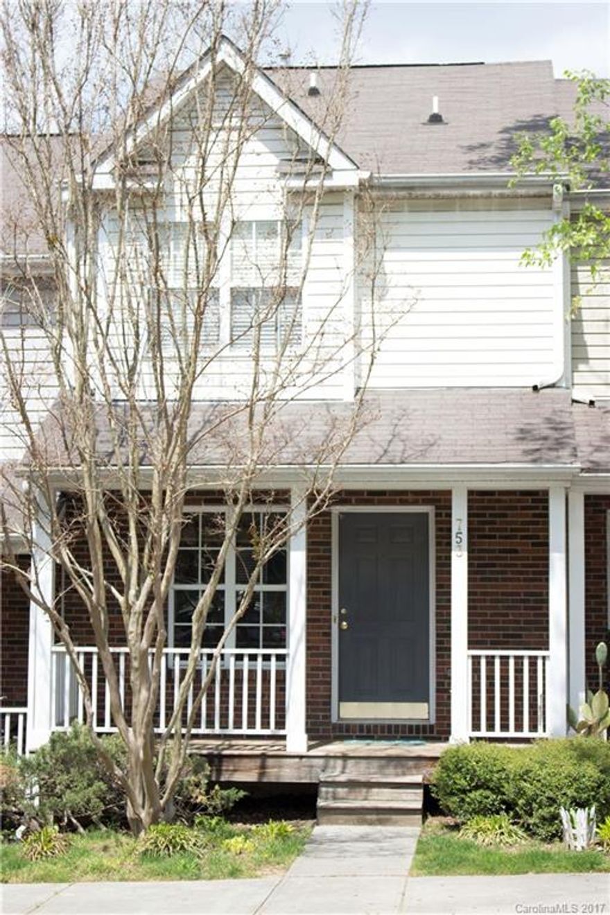 GREAT Townhouse with Location, Location, Location!! Heart of University City. Walk/bike to UNCC, CMC, shopping, restaurants, lake, and new Park and Ride Light Rail station. Easily access all major thoroughfares, I-77, I-85, I-485 and more.  

Overlooks Greenway.  Private Living Area in Basement - Family Room, Large Bedroom, Full bath with Patio.  Exterior Storage.   Dual HVAC units, marble tile in bathroom. Neutral paint throughout.  

1 year Home Warranty!