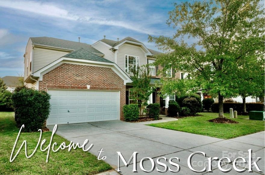 Welcome to Moss Creek! Move-in ready, gently lived in, and nestled in one of Concord’s most sought-after communities, offering an abundance of amenities. Enjoy the resort-style clubhouse, sparkling pools with kids’ splash area, fitness center, tennis and pickleball courts, multiple sports courts, playgrounds, and scenic walking trails. The community also hosts events throughout the year, fostering a warm, friendly atmosphere.

This beautiful 5-bedroom home spans over 2,500 square feet and is designed to impress with granite countertops, gleaming hardwoods, and 9-foot ceilings. The first floor features a spacious, open living area with gas-log fireplace, kitchen and dining space, formal dining room, sunroom, and a dedicated office on the main level. A flexible bedroom on the first floor offers the perfect setup for guests or additional work-from-home needs.

Upstairs, you’ll find four additional bedrooms, including a comfortable primary suite with vaulted ceilings, double vanity, separate shower and garden tub, and a large walk-in closet with custom system, along with a convenient laundry room steps away. Additional features include a conditioned garage, new HVAC (2024), and a backyard designed for enjoyment with a patio and expansive yard space.
Come experience the lifestyle, the amenities, and the curb appeal that make this home... and Moss Creek..truly special!