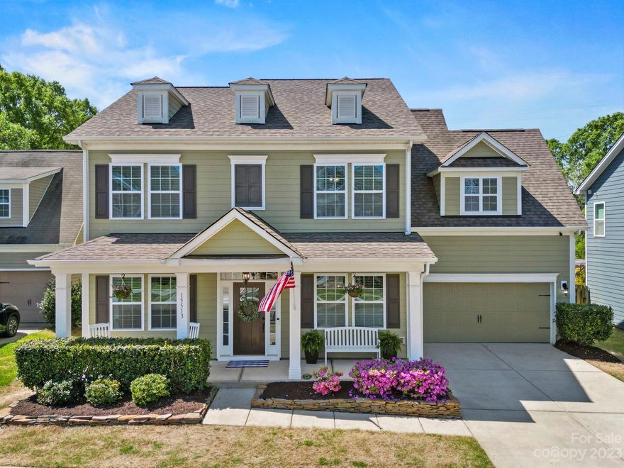 Welcome home to one of Arbormere's finest. This cul de sac home boasts over 2800 SF of light-filled open living that includes a chef's kitchen, open family room, 4 bedrooms including a large primary suite with sitting area and well appointed en suite bath with separate shower and oversized tub. An entertainer's dream, with fully fenced backyard and covered patio that is accessed through the open kitchen. Get ready to get your grill and game on with this gorgeous well kept and cared for DR Horton popular Augusta model. Many enhancements to this beauty such as stamped concrete patio with roof cover, decorative side wall for privacy, custom drop zone bench and storage built in at the garage entry mudroom. The front porch is highlighted by custom stacked stone plant beds, well tended landscaping and drip lines to water hanging baskets! Walk, peddle, or roll to the resort style community pool and playground. Arbormere is perfectly located in Huntersville between exits 23 and 25.