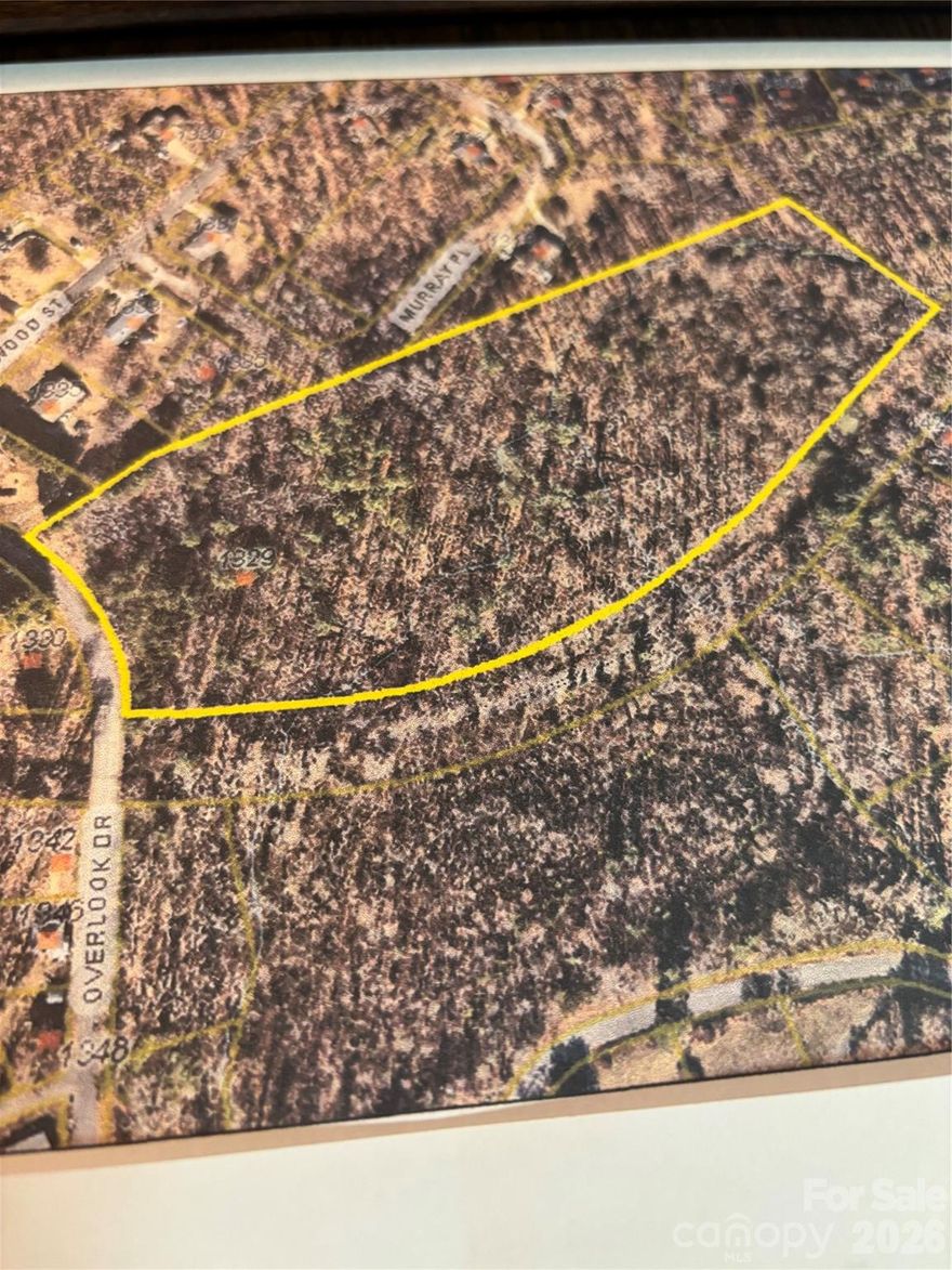 Rare opportunity to own 10 acres of undeveloped land within the city limits of Lenoir. Fully wooded property offers privacy and multiple possibilities. Frontage on both Overlook Drive and Murray Place provides easy access and potential for subdivision into multiple building lots. Stream located on the property adds natural appeal. City water and sewer available at the street. Ideal for private estate or development. Convenient to shopping, dining, and local amenities.