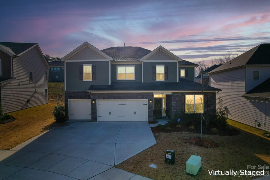 Welcome to a stunning home, built in December 2020, nestled on a peaceful cul-de-sac. This residence boasts an oversized 3 car finished garage and fenced lot. Inside, find a versatile flex room with double doors. Perfect for an office, formal space, or play area. The great room is open and spacious, featuring a fireplace and LVP flooring. Well-designed open kitchen with gas cooking, ample cabinets, and a large island for sitting. Adjacent to the kitchen is another flexible space, perfect for an office with ample storage. Upstairs, a large open loft awaits, perfect for relaxation. The oversized laundry room provides ample space. The primary bedroom offers an ensuite with a separate shower and tub, plus a huge walk-in closet. Three additional bedrooms and a second bathroom complete the upstairs. This home provides functional space and storage, highlighted in the 3D tour. Welcome to a home where modern elegance meets comfort – your perfect retreat! Don't miss the chance to make it yours.