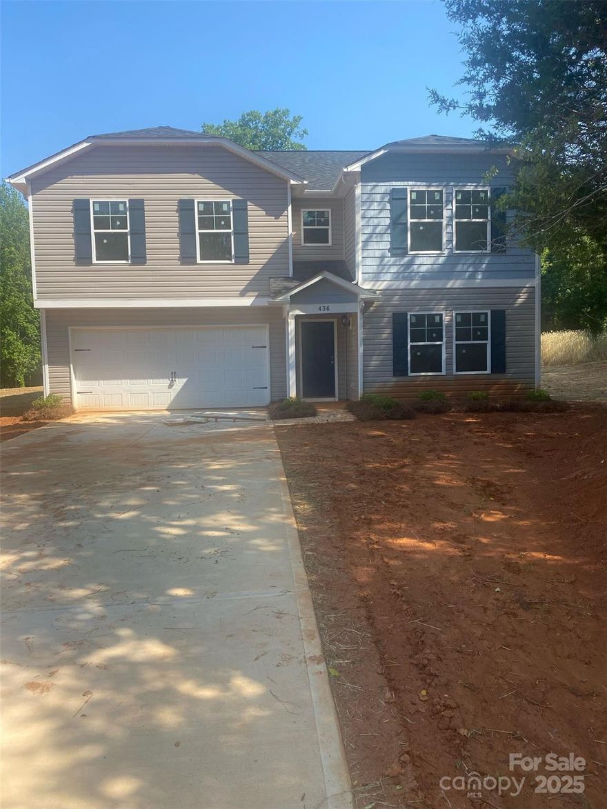 Discover this beautiful new construction home nestled on a spacious 0.60-acre lot in the quaint city of Kings Mountain, NC. This residence boasts 5 bedrooms, 3 bathrooms, and a 2-car garage, making it perfect for family time or entertaining friends. The primary bedroom features a vaulted ceiling and an installed ceiling fan, while the ensuite bathroom offers double vanity sinks, a garden tub, separate shower, and a private water closet. This home is a must-see for those seeking comfort and style in a serene setting. Close to restaurants, shopping and all main attractions.