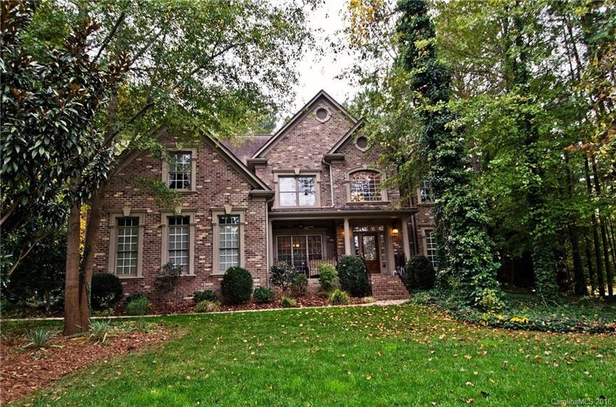 Totally custom all brick home with year round waterviews! 2 story great room open to kitchen, breakfast, dining and foyer. 1 bedroom on first floor along with den/office and butlers pantry. Corner lot of small cul-de-sac street. Very private back yard and deck with mature landscaping. Huge master bedroom with spa-like bath. Massive master closet. Media room upstairs along with master and 2 other bedrooms. Attention to detail throughout! In award winning Clover school district and in the Landing!