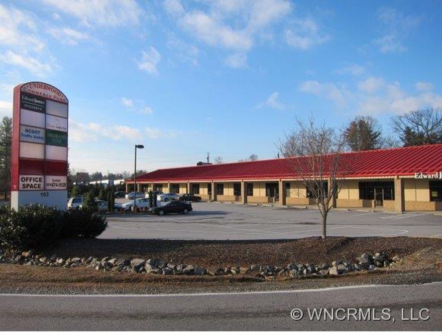 Three suites available for lease in Underwood Commerce Park.   Suite F is a single suite consisting of 1250 sq/ft.  Suite H & I are combined and offer a total of 2500 sq/ft. $10.00sq/ft Mod. Gross.  Good access to interstate.  Ideal for office professional or service type user.  Existing Tenants:  Edward Jones, NC Division of Transportation, Federal Aviation Adminstration, Design Logic, Highland Title.