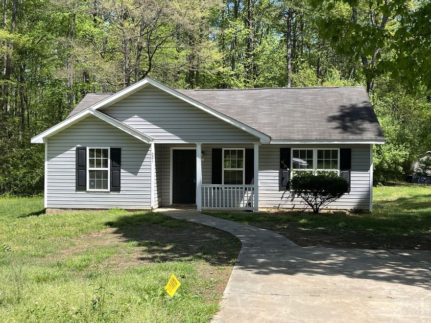 Cute Ranch ready for new owner!  This 3 bed, 2 bath home is a great starter home.  Open living room/dining room with vaulted ceiling and kitchen with good cabinet space.  Split bedroom floorplan, good size primary bedroom with private full bath.  2 secondary beds and full bath on other side of the house.  Back patio with small yard lined with mature trees.  Quarter acre lot on a quiet street hidden away from traffic.  Located just off Moores Chapel Rd. with quick access to I-485.  Easy commute to I-85, Airport, Uptown or Mt. Holly area.  Don't miss your opportunity to own this home!