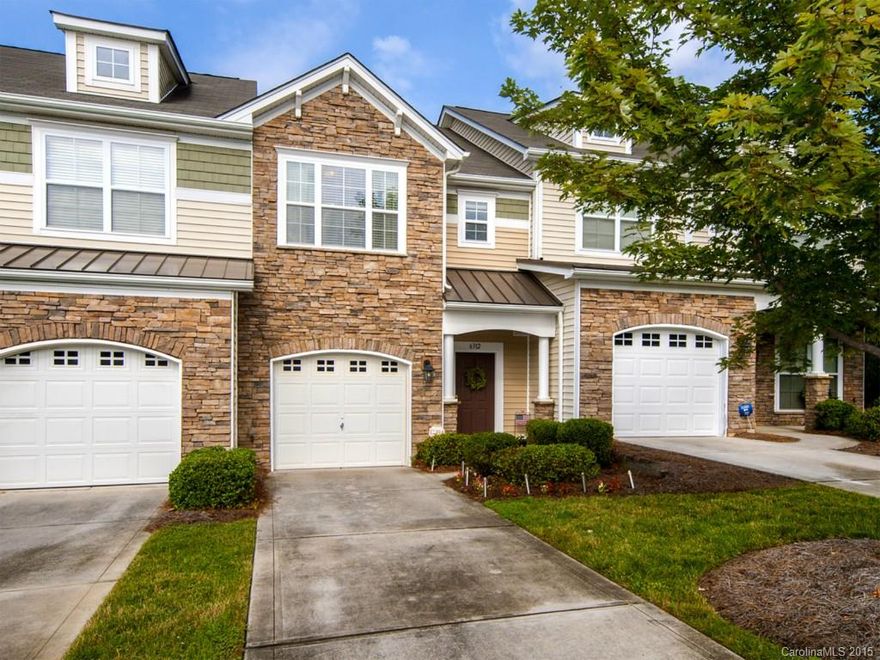 Beautiful two-story townhouse located in The Village of Prestwick.  Enter foyer with wood floors opening to the large cozy great room with fireplace!  Upstairs features two spacious bedrooms and an owner's suite! Owner's suite features a walk-in closet, garden tub and separate shower. Community features include Club House, Pool, Trails, Fitness Center, Playground, Volley Ball, and Lawn Maintenance included. Convenient to I-485! Home Warranty Included!