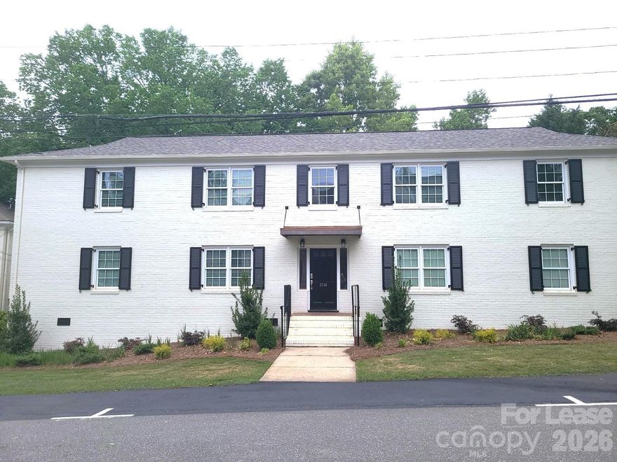Newly Remodeled Apartment in Myers Park! Can't beat this location!  Easy access to restaurants, retail, and entertainment. 2 Bedrooms, 1 Bathroom, Range, Refrigerator, WASHER & DRYER INCLUDED, Central A/C, Screened Porch. Refinished Hardwood floors. All new Light Fixtures, Vanities, Counters, Backsplashes. Pets conditional. No smoking. Tenants are required to carry renters insurance.