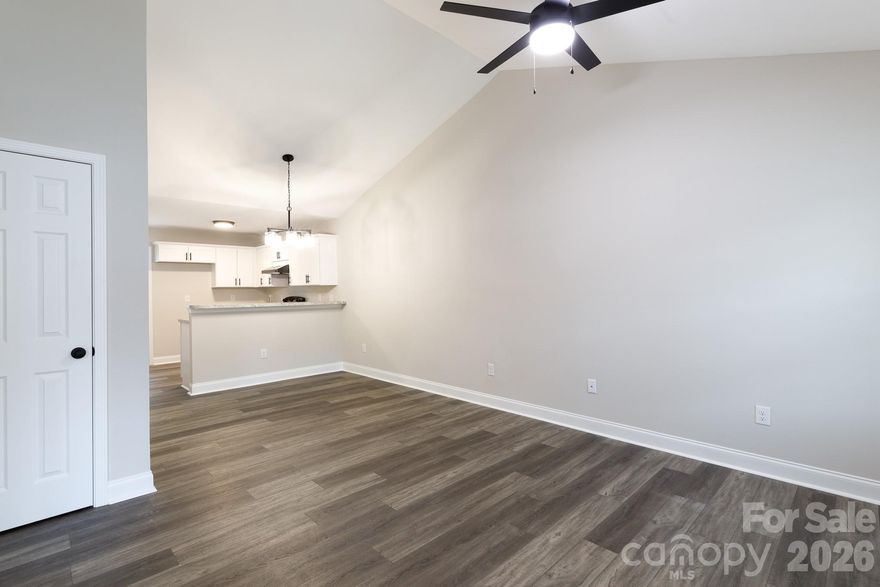 Fully renovated townhome in like-new condition.  Nearly everything updated, including brand new HVAC, new water heater,  new roof, updated appliances, all new flooring, updated bathrooms, modern lighting and fresh paint throughout.  Windows and doors are also new.  This bright and open 2-bedroom, 2- bath layout offers a spacious living and dining area, a well sized kitchen with bar seating, and a private fenced backyard.  The primary suite includes a walk-in closet and full bath.  Located in the quiet and well-maintained Olde Towne community with HOA covering exterior maintenance, lawn care, and access to a community pool.  Conveniently located near I-77, shopping and dining.  Truly move in ready with no major updates needed, offering the feel of a new home without the wait.