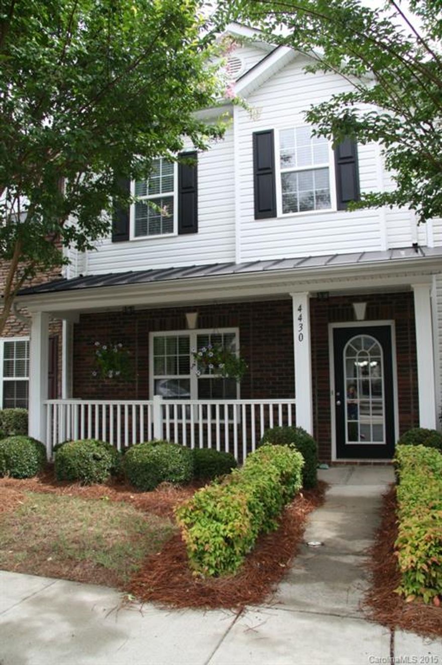 Adorable townhome in nice community. 3 bedrooms and two and a half baths. Cherry cabinets in kitchen with work island perfect for bar stools. Formal dining room with wainscoting and chair rails. Open living areas with laminate hardwood flooring. Master upstairs with walk-in closet, separate shower and garden tub