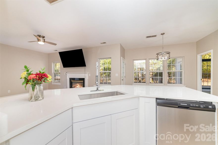 This beautifully updated one-owner home offers 4 bedrooms, 2.5 baths, and 9’+ ceilings with a bright, open layout. The renovated kitchen features all-new cabinets, countertops, backsplash, appliances, and lighting, flowing into a sun-filled 12x12 sunroom. Outside, enjoy a freshly painted 20x30 deck with new railing and a fully fenced backyard.
All bedrooms are upstairs, including a flexible 4th bedroom/bonus room, convenient laundry, and refreshed bathrooms. The primary suite and additional baths feature updated fixtures and finishes. The entire home has been professionally painted and features all-new flooring throughout.
Major updates include newer siding (June 2024), HVAC (Dec 2024), and leaf guards on gutters. Additional highlights include a two-car garage, updated lighting, and conveyed appliances including refrigerators, washer, dryer, and living room TV.
Zoned for Ballantyne Ridge schools and located in desirable Cardinal Woods, this move-in-ready home is a must-see.