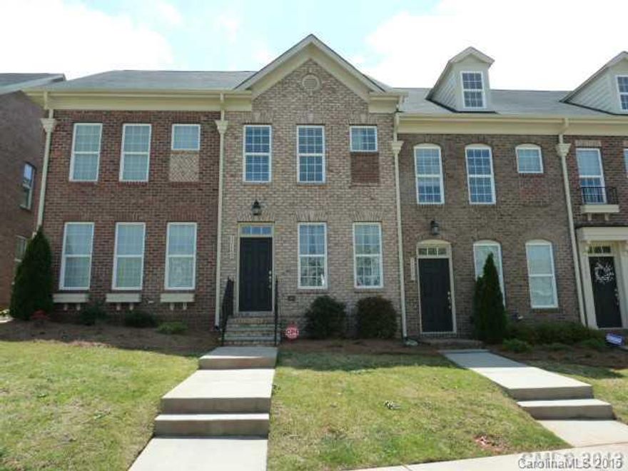 Nice 2 story brick townhome located in Ballantyne. 1st level has nice open living area and kitchen with beautiful wood floors. Kitchen has eat-in bar area, lots of cabinet space, and stainless steel appliances. 2 decent sized bedrooms upstairs. Private fenced patio on the back. 1 car garage.  Walking distance to a few shops/restaurants.