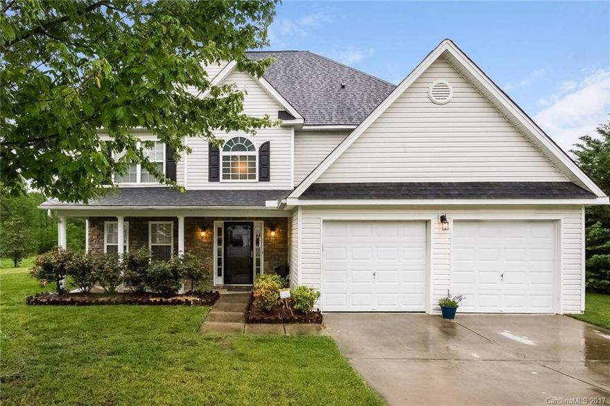 Beautiful 2 story, 4 bed 2.5 bath w/ 2 car garage on quiet cul-de-sac, with green space behind property. Spacious master retreat, open kitchen downstairs with tons of storage looks into huge dining room with lots of windows and enough room for 10+, living room & flex space, each with built-in entertainment center and gas Fireplace. Features details like arched doorways, hardwood and tile flooring, wainscoting, and crown molding. Also has formal dining room, attic with storage, upstairs laundry.