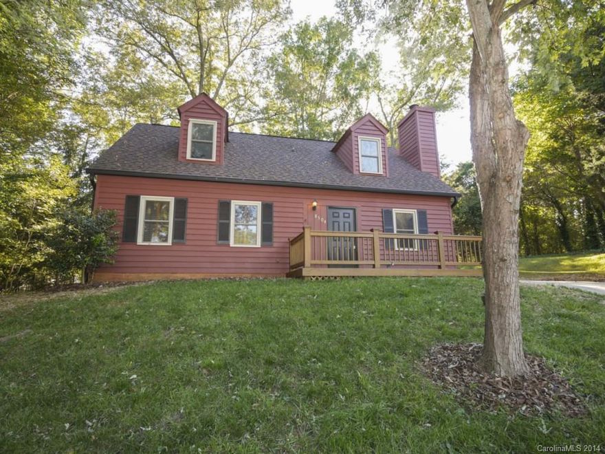 Adorable Cape Cod on wooded cul-de-sac lot. Charming great room w/handsome stone fireplace. Wonderful kitchen renovation includes new cabinetry, stainless appliances, granite tops & tile backsplash. Main level has master plus second bedroom that could be an office. Two large bedrooms up. New light fixtures, new doors & hardware, new vanities w/granite tops in baths, fresh paint in & out, new carpet.  Back patio overlooks big private backyard with mature hardwood trees.   Home warranty included.